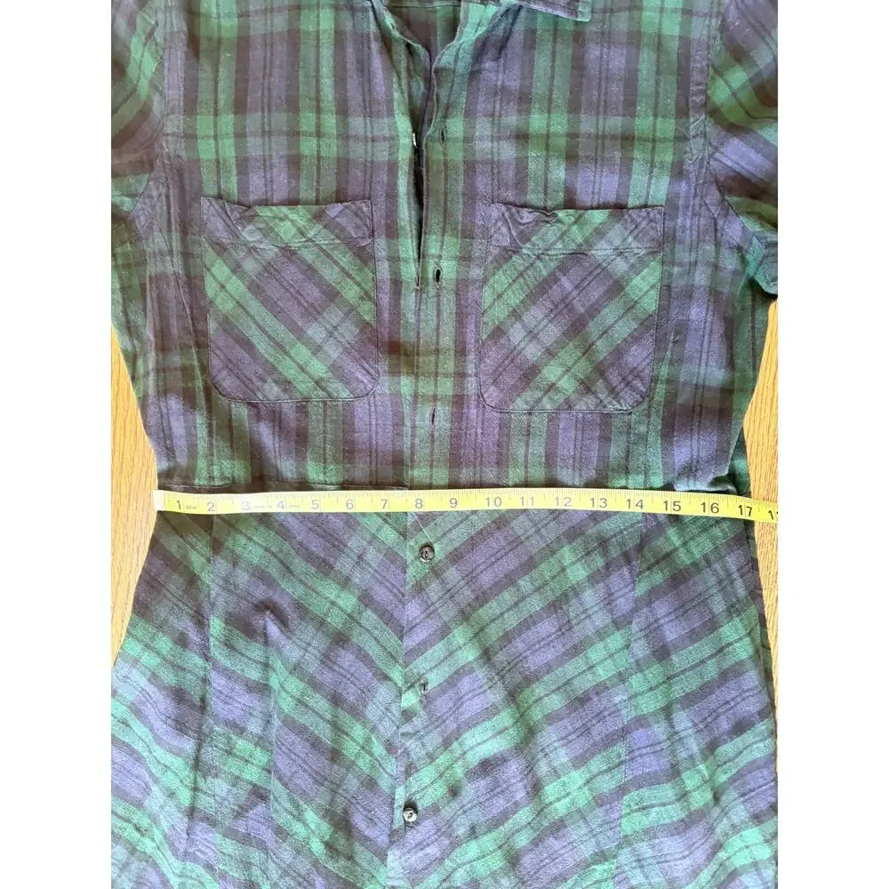 RRL Women's Ralph Lauren Black Watch Plaid Maxi Dress Green Navy Small - Picture 8 of 9